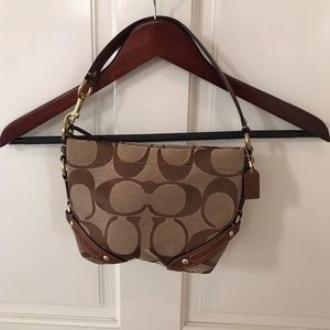 COACH CLASSIC MONOGRAM SHOULDER BAG PURSE IN BROWN